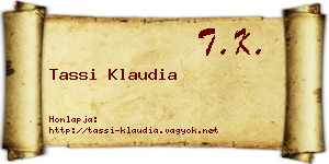 Tassi Klaudia névjegykártya