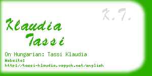 klaudia tassi business card